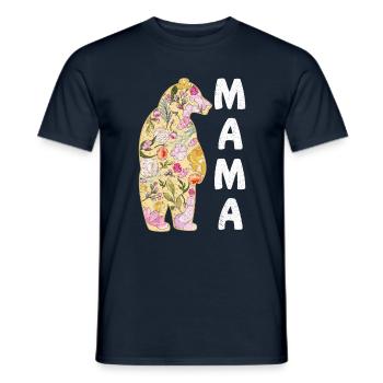 Bär Blumenblume Mama Beste Mama Glückliche Mütter Tag - Männer T-Shirt - Navy - Vorne - AI Model Male 178 light (178cm)