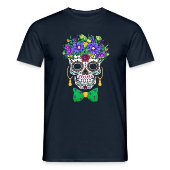Mardi Gras Costume Fleur Sucre El Dia De Los - T-shirt homme - marine - Devant - AI Model Male 178 light (178cm)
