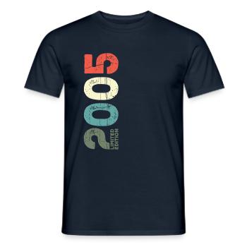 Since 2005 Year 2005 Retro 2005 Vintage 2005 - Men's T-Shirt - navy - Front - AI Model Male 178 light (178cm)