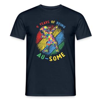 9 ans de sensibilisation à l’autisme au puzzle spécial génial - T-shirt homme - marine - Devant - AI Model Male 178 light (178cm)