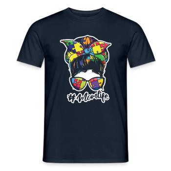 Proud Mom Mommy Puzzle Autism Awareness - T-shirt homme - marine - Devant - AI Model Male 178 light (178cm)