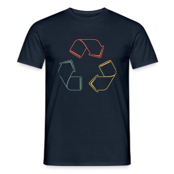 Retro Recycle Save Nature Oceans Day Jour de la Terre - T-shirt homme - marine - Devant - AI Model Male 178 light (178cm)