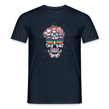 Rainbow Dia De Los Muertos LGBTQ Pride Mois - T-shirt homme - marine - Devant - AI Model Male 178 light (178cm)