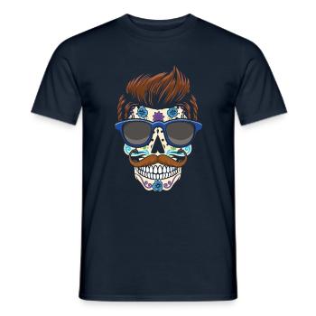 Dia De Los Muertos Cool Dad Papa Fête des Pères - T-shirt homme - marine - Devant - AI Model Male 178 light (178cm)