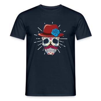 Dia De Los Muertos Papa Papa Fête des Pères - T-shirt homme - marine - Devant - AI Model Male 178 light (178cm)