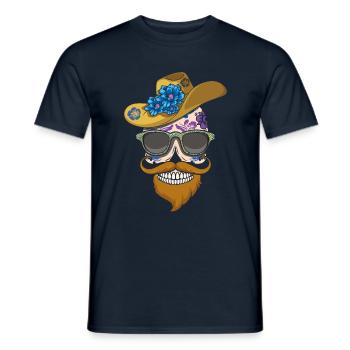 Barbu Dia De Los Muertos Papa Papa Fête des pères - T-shirt homme - marine - Devant - AI Model Male 178 light (178cm)