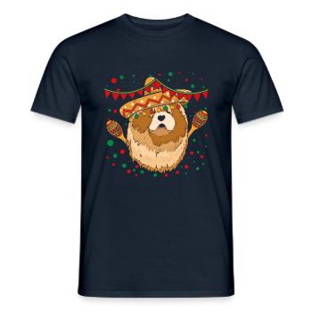Haustier Hund Chowchow Lustiger Taco Happy Cinco De Mayo - Männer T-Shirt - Navy - Vorne - AI Model Male 178 light (178cm)