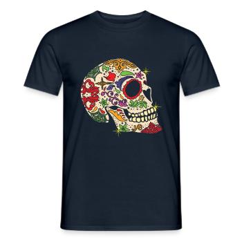 Bone Halloween Muertos Day Of Dead Sugar Bone - Men's T-Shirt - navy - Front - AI Model Male 178 light (178cm)