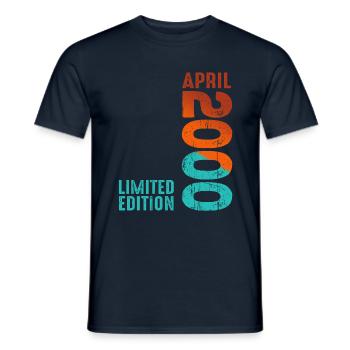 Since April 2000 Year 2000 Retro Vintage 2000 - Men's T-Shirt - navy - Front - AI Model Male 178 light (178cm)