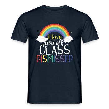 Bye School Happy Last Class Dismissed Love Teacher - Men's T-Shirt - navy - Front - AI Model Male 178 light (178cm)