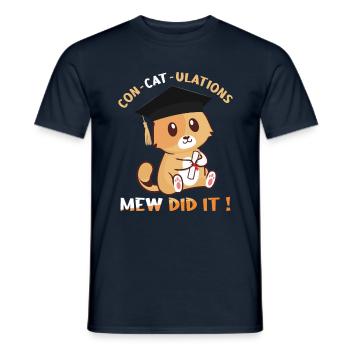 Niedliche Katze Absolvent Abschluss 2023 Abschluss - Männer T-Shirt - Navy - Vorne - AI Model Male 178 light (178cm)