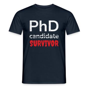 Doktorand, PhD, Überlebender, Absolvent der Ärzte - Männer T-Shirt - Navy - Vorne - AI Model Male 178 light (178cm)