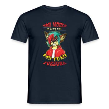 Fursona Stolzer pelziger Schwanz Ohr pelzige Person Cosplay - Männer T-Shirt - Navy - Vorne - AI Model Male 178 light (178cm)