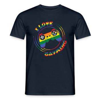 Gaming Gamer Homosexuell LGBTQ Regenbogen LGBT Pride Monat - Männer T-Shirt - Navy - Vorne - AI Model Male 178 light (178cm)