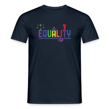 For Equality Gay LGBTQ Rainbow LGBT Pride Month - Men's T-Shirt - navy - Front - AI Model Male 178 light (178cm)