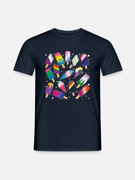 Eis am Stiel Schwul LGBTQ Regenbogen LGBT Pride Monat - Männer T-Shirt - Navy