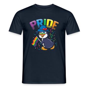 Pinguin-Liebhaber Homosexuell LGBTQ Regenbogen LGBT Pride Monat - Männer T-Shirt - Navy - Vorne - AI Model Male 178 light (178cm)
