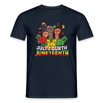 Fist Protest Celebrate Juneteenth Black History - Men's T-Shirt - navy - Front - AI Model Male 178 light (178cm)