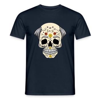 Fête des grands-parents Grand-père papa Día de Los Muertos - T-shirt homme - marine - Devant - AI Model Male 178 light (178cm)