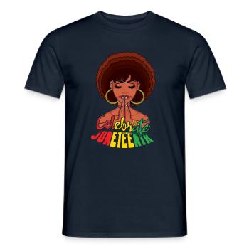 Girls Celebrate Juneteenth Black History - Men's T-Shirt - navy - Front - AI Model Male 178 light (178cm)
