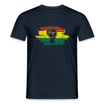 Fist Celebrate Juneteenth Black History - Men's T-Shirt - navy - Front - AI Model Male 178 light (178cm)
