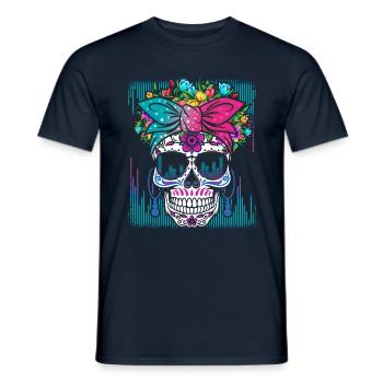 Cool Muertos Drip Rave Music Party Cool Tekkno - Men's T-Shirt - navy - Front - AI Model Male 178 light (178cm)