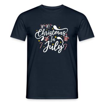 Weihnachten Juli Weihnachtsmann Surfen Hallo Sommer - Männer T-Shirt - Navy - Vorne - AI Model Male 178 light (178cm)