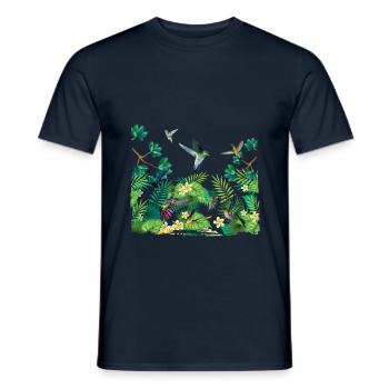 Tropisches Vogelparadies Surfen Hallo Sommer - Männer T-Shirt - Navy - Vorne - AI Model Male 178 light (178cm)