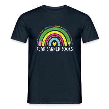 Ich habe Verbotenes Buch Rainbow Book Lover Reader gelesen - Männer T-Shirt - Navy - Vorne - AI Model Male 178 light (178cm)