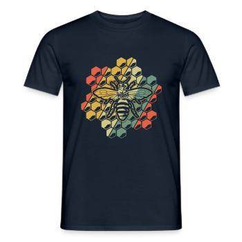 Apiculture de la ruche Apiculteur de miel Abeille vintage - T-shirt homme - marine - Devant - AI Model Male 178 light (178cm)