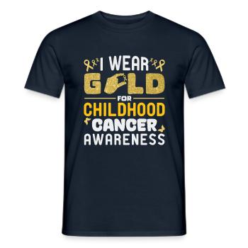 September Ribbon For Childhood Cancer Awareness - Men's T-Shirt - navy - Front - AI Model Male 178 light (178cm)