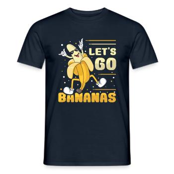 Glückliches lustiges Bananen-Meme Lass uns Bananen gehen - Männer T-Shirt - Navy - Vorne - AI Model Male 178 light (178cm)