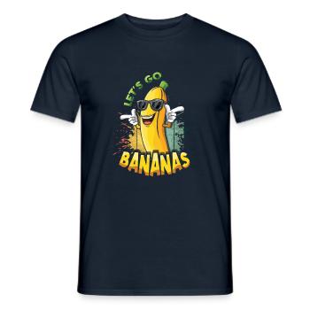 Cooles lustiges Bananen-Meme Lass uns Bananen-Retro gehen - Männer T-Shirt - Navy - Vorne - AI Model Male 178 light (178cm)