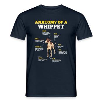 Definition Tier Haustier Anatomie Von Whippet Hund - Männer T-Shirt - Navy - Vorne - AI Model Male 178 light (178cm)