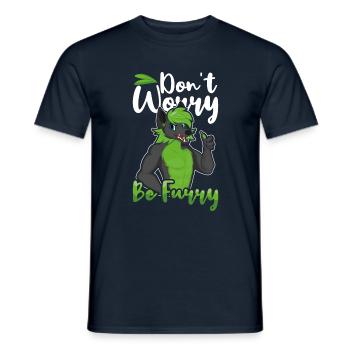 Ehrfürchtiger Fuchs Stolzes pelziges Schwanzohr pelzige Person sein - Männer T-Shirt - Navy - Vorne - AI Model Male 178 light (178cm)