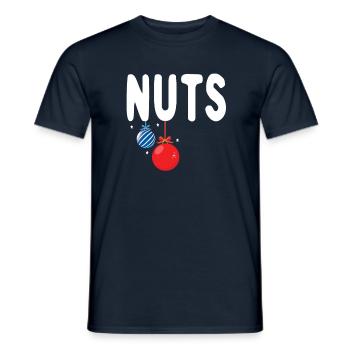 Drôle de noix suspendues Vacances Décembre Noël - T-shirt homme - marine - Devant - AI Model Male 178 light (178cm)