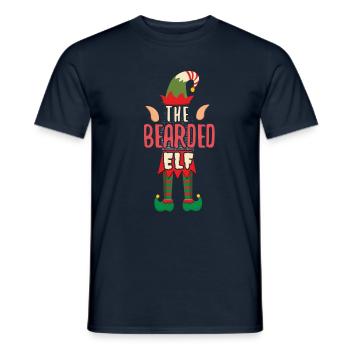Drôle d’elfe barbu Père Noël Noël d’hiver - T-shirt homme - marine - Devant - AI Model Male 178 light (178cm)