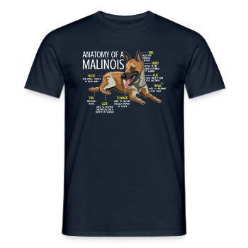 Propriétaire de chien de compagnie Berger Anatomie Malinois belge - T-shirt homme - marine - Devant - AI Model Male 178 light (178cm)