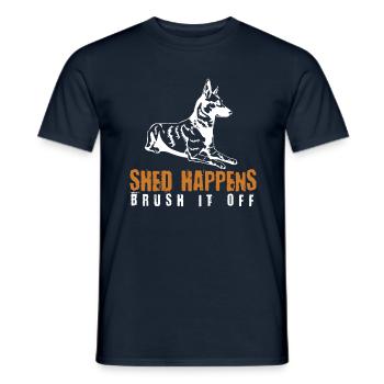 Pet Dog Berger Funny Shed Malinois Belge - T-shirt homme - marine - Devant - AI Model Male 178 light (178cm)