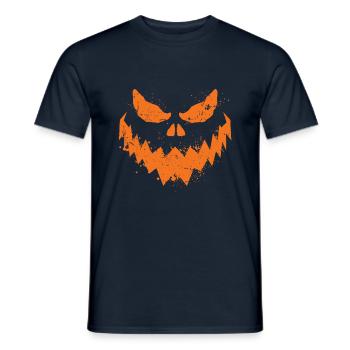 Cool Pumpkin Head Face Lazy Halloween Pumpkin - T-shirt homme - marine - Devant - AI Model Male 178 light (178cm)