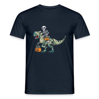 Squelette Dinosaure Citrouille Cool Creepy Halloween - T-shirt homme - marine - Devant - AI Model Male 178 light (178cm)