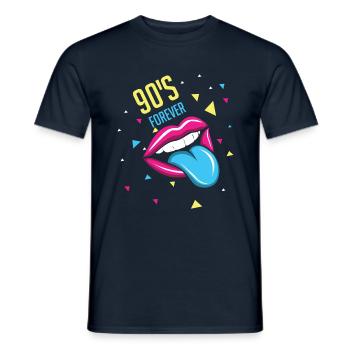 Vibe 90s Carnival 90 Retro Party Year 1990 - Men's T-Shirt - navy - Front - AI Model Male 178 light (178cm)