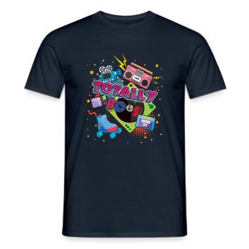 Total 80er Jahre Karneval 80er Jahre Retro Party Jahr 1980 - Männer T-Shirt - Navy - Vorne - AI Model Male 178 light (178cm)