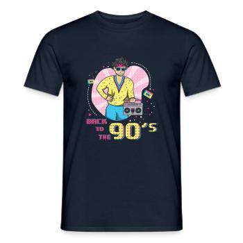 90er Jahre Musik Cool 90 Retro Party Jahr 1990 - Männer T-Shirt - Navy - Vorne - AI Model Male 178 light (178cm)
