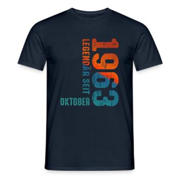 Since Oktober 1963 Year 1963 Retro Vintage 1963 - Männer T-Shirt - Navy - Vorne - AI Model Male 178 light (178cm)