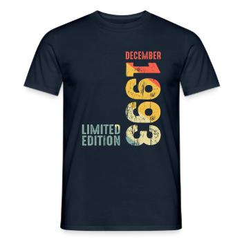 Edition Limitée Décembre 1993 Légendaire depuis - T-shirt homme - marine - Devant - AI Model Male 178 light (178cm)