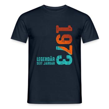 Limited Edition January 1973 Legendär Seit January - Männer T-Shirt - Navy - Vorne - AI Model Male 178 light (178cm)