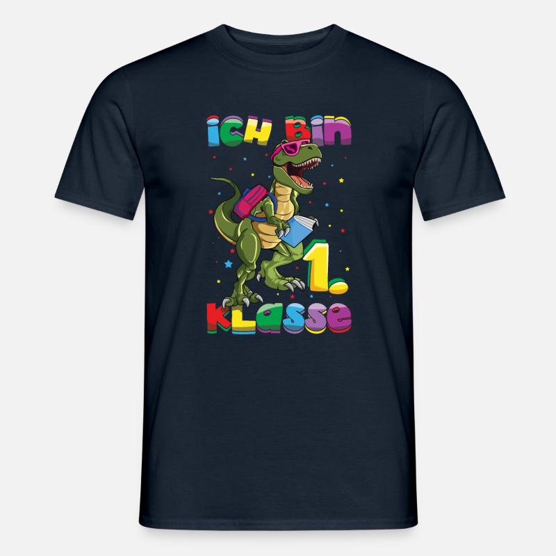 Ich Bin 1. Klasse Dinosaurier Einschulung - Männer T-Shirt - Navy
