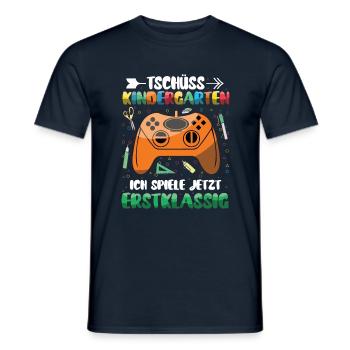 Bye bye la maternelle, je joue en première classe maintenant - T-shirt homme - marine - Devant - AI Model Male 178 light (178cm)
