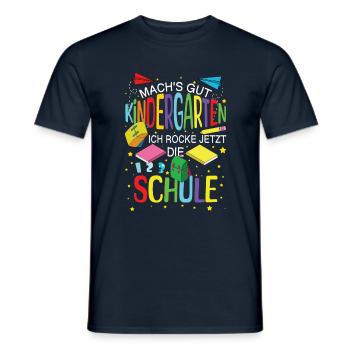 Prends soin de la maternelle Je suis à l’école maintenant - T-shirt homme - marine - Devant - AI Model Male 178 light (178cm)